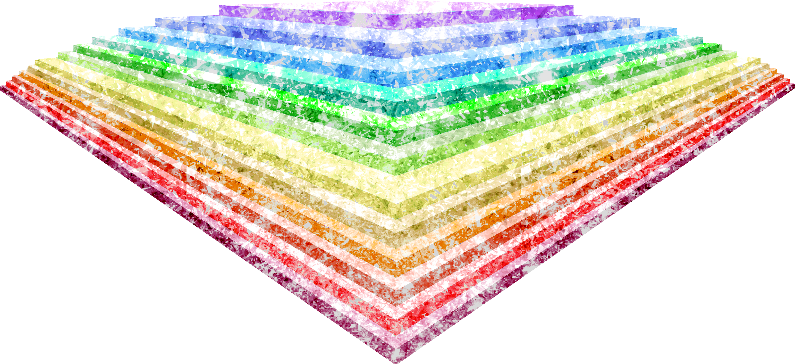 An artistic representation of the foundations of the Holy City; stairs with each step made of a different jewel, forming a rainbow.